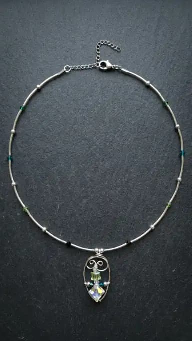 "The Matrix" - Modern Black & Blue Artisan Bracelet
