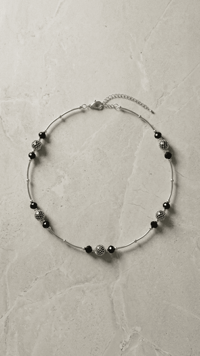 "The Matrix" - Modern Black & Blue Artisan Necklace