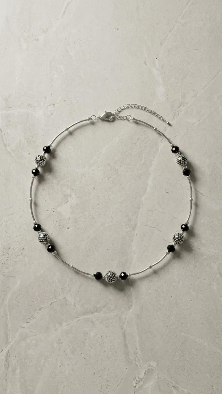 "The Matrix" - Modern Black & Blue Artisan Necklace