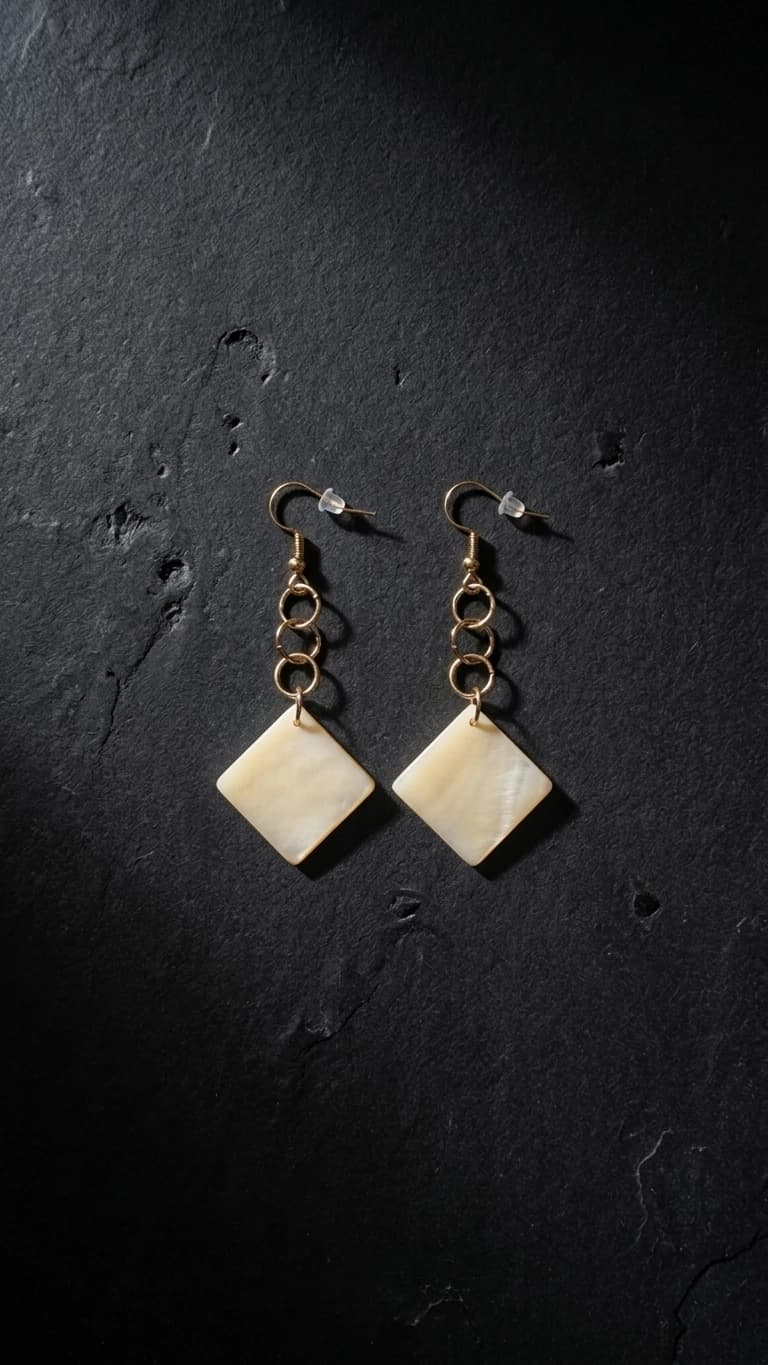 "Sea Diamond" - Shell Geometric Earrings