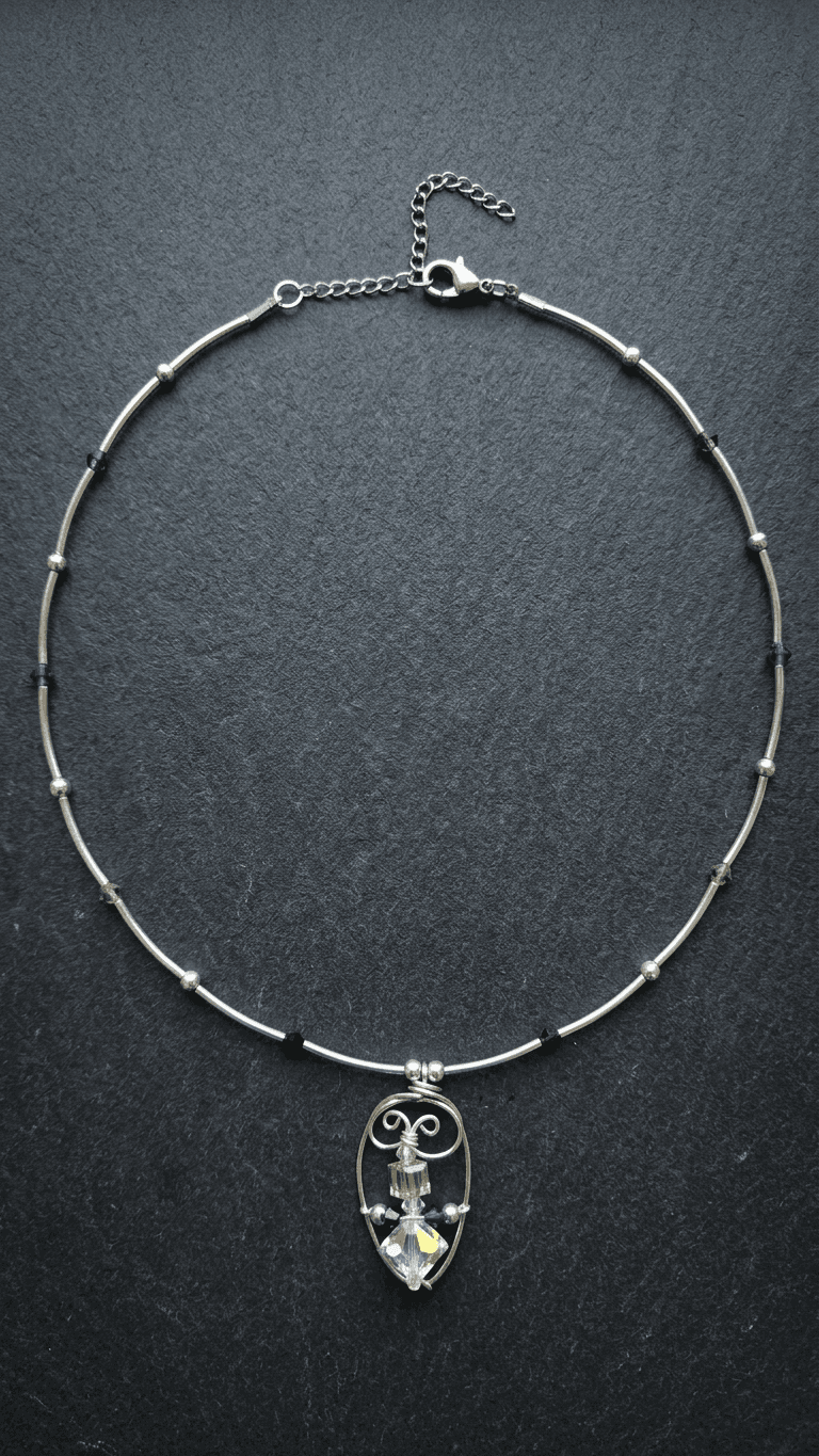 "Chromatix" - Swarovski Artistic Asymmetrical Swirl Necklace