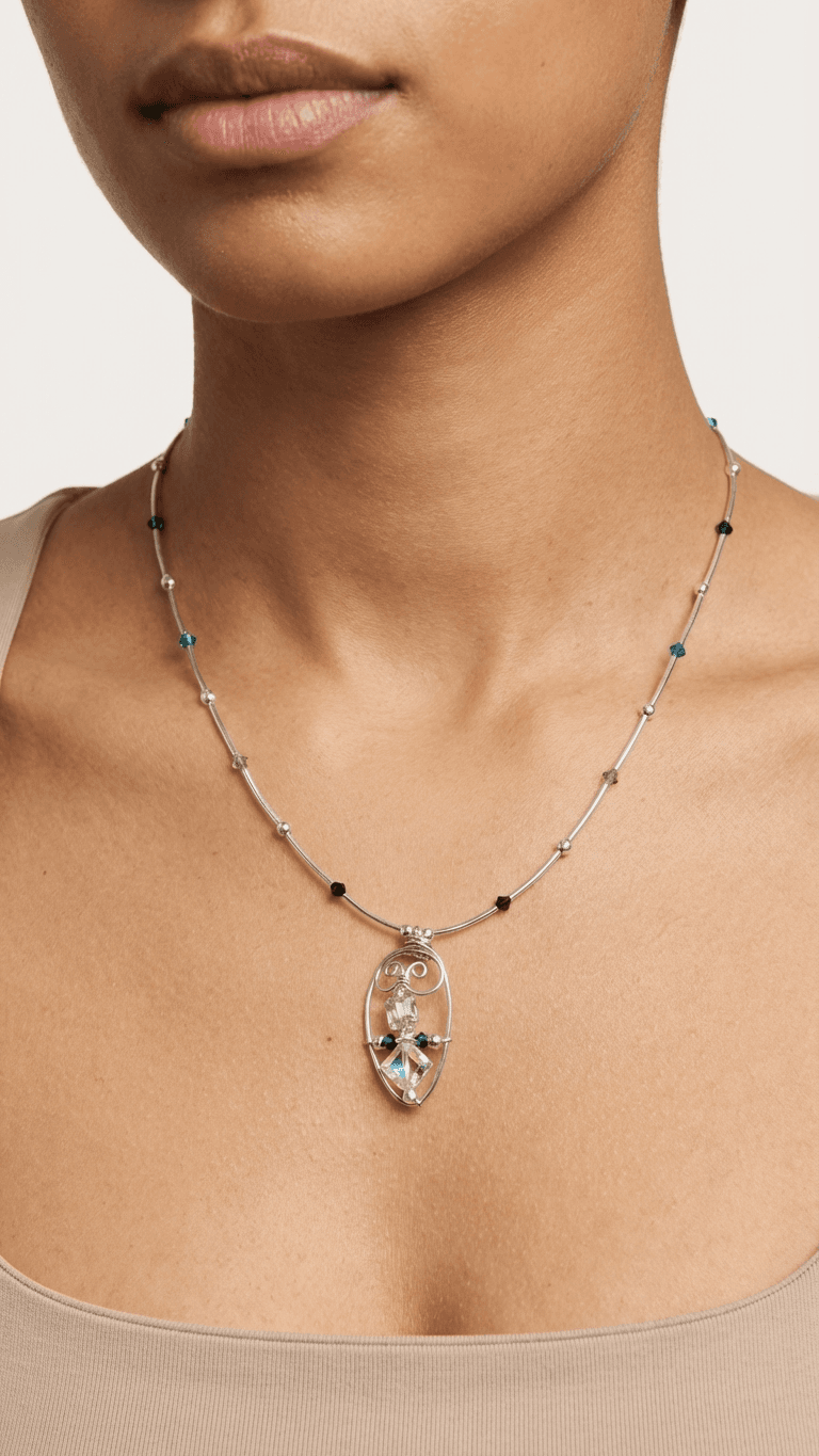 "Chromatix" - Swarovski Artistic Asymmetrical Swirl Necklace