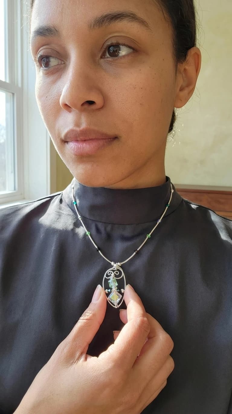 "Chromatix" - Swarovski Artistic Asymmetrical Swirl Necklace