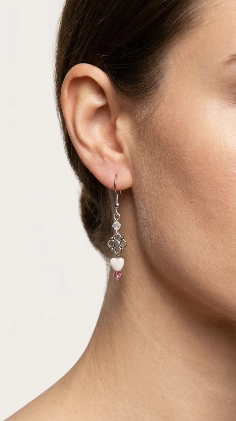 "Blush Heart 1" - Dainty Coquette Earrings